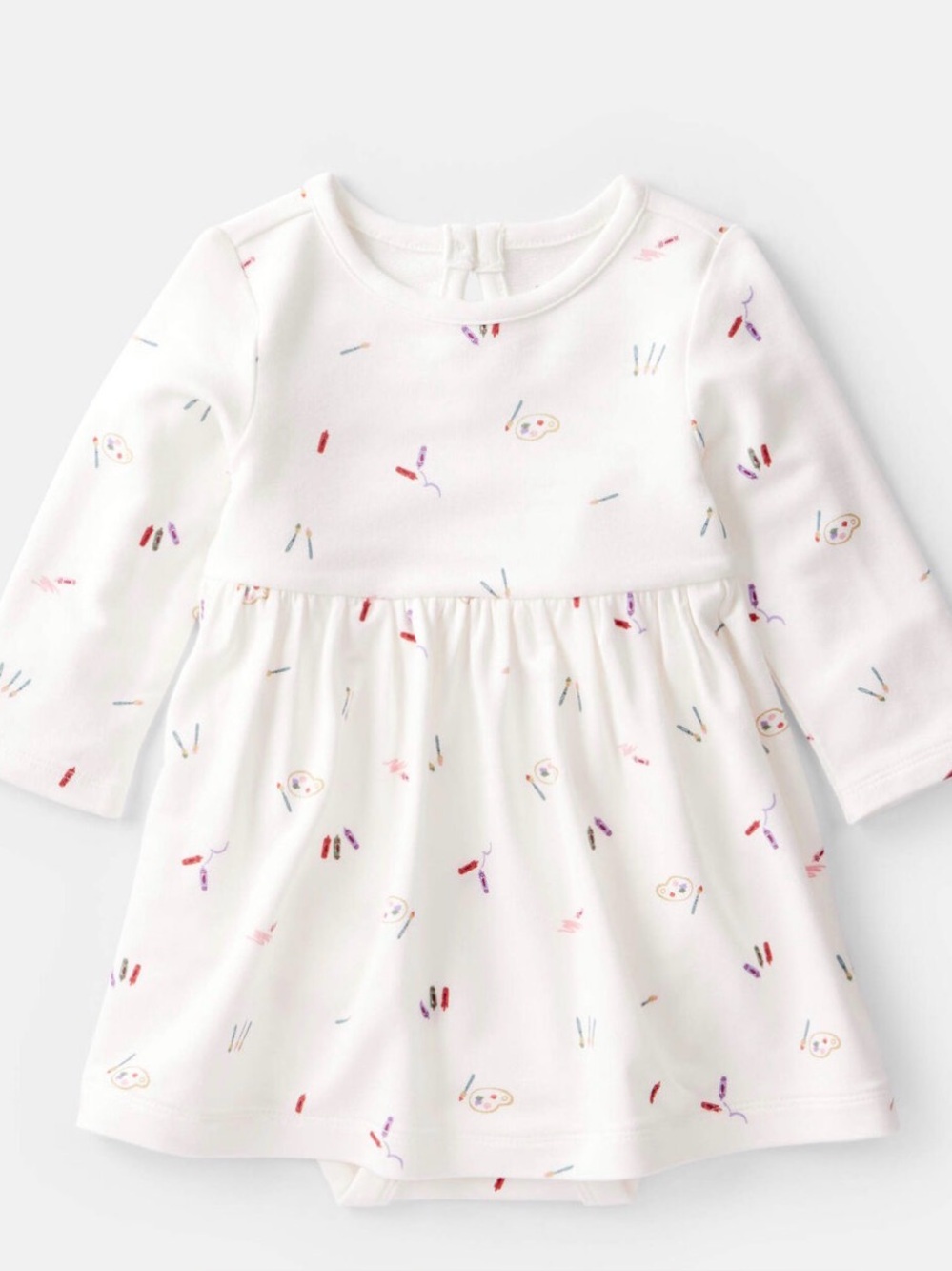 Carter's PurelySoft Painting & Coloring Print Long-Sleeve Dress Bodysuit